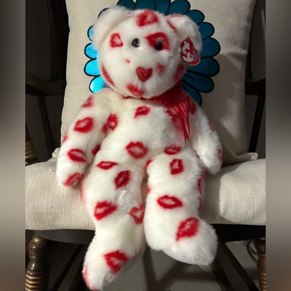 Ty Other - Vintage Ty Plush Bear with Red Kiss Pattern